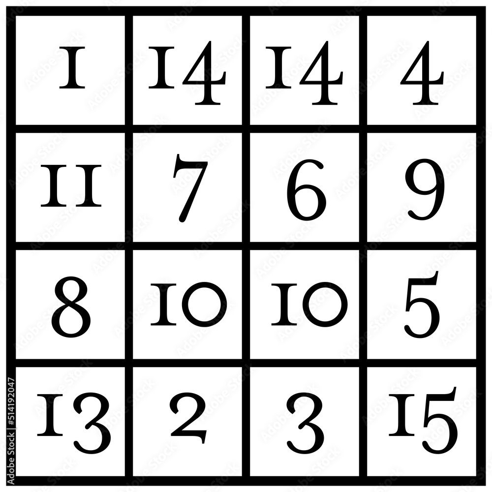 Magic Square Cipher Magic square cryptogram, bas relief on Sagrada Familia church ...