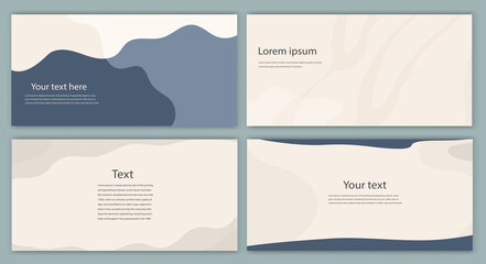 Wall Mural - Set poster copy space.Creative modern layout template set in minimalist style with curved shapes. Backgrounds leaflet banner covers or web pages with trendy colors for corporate identity