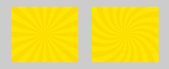 Aufkleber - Solar explosion Sun Burst Effect. Vector Sunburst wallpaper. Orange color burst set of 2 sun rays background. Circus background, abstract pattern with colorful rays, banner element for show, fair.