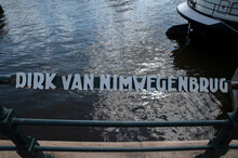 Bridge Sign Dirk Van Nimwegenbrug At Amsterdam The Netherlands 28-6-2022