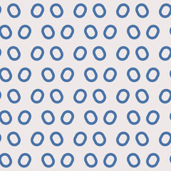 Fototapete - Blue ovals in polka dots. Interior design and print for decoration. Seamless pattern for stylish design.