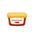 Package of traditional korean gochujang sauce. Vector illustration cartoon icon isolated on white background.