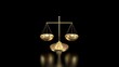 Leinwandbild Motiv Golden law scale of justice 3d rendering. Center view with room for text