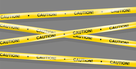 Wall Mural - realistic warning danger tape. crossing warning ribbon of caution signs for construction area or cri