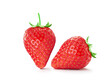 Leinwandbild Motiv ripe strawberries fresh organic strawberries Two strawberries isolated on white background.
