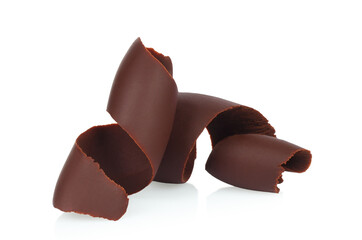 Aufkleber - Chocolate Curls on white background