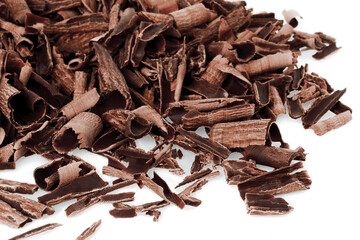 Aufkleber - Scattered Chocolate Curls on white background