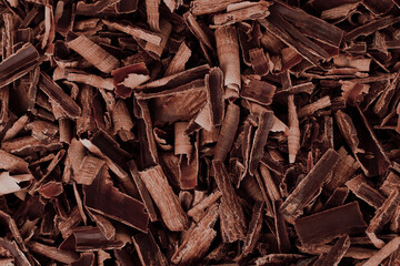 Aufkleber - Background of Chocolate Curls close-up
