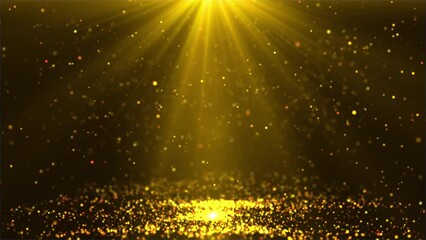 Wall Mural - shining stars awards golden background loop