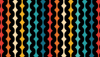Wall Mural - abstract minimalist retro with rounded stripe elements. retro pattern background lines 70s. vector i