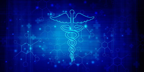 Poster - 2d illustration caduceus medical symbol
