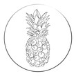 Line art pineapple continuous line for decoration design. Outline simple vector illustration. healthy organic pineapple for orchard logo identity. Fresh summer fruitage concept for fruit garden icon.