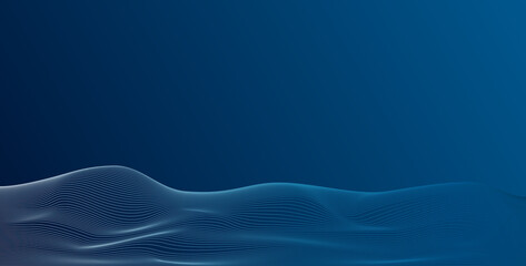 blue futuristic wavy line background, vector illustration