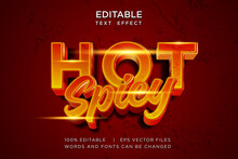 Hot Spicy Editable Text Effect With Light Effects Vector Illustration
