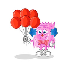 Wall Mural - condom clown with balloons vector. cartoon character