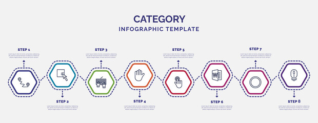 Wall Mural - infographic template with icons and 8 options or steps. infographic for category concept. included n