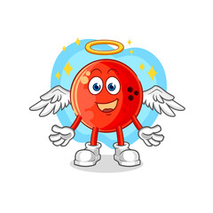 Poster - bowling ball angel with wings vector. cartoon character