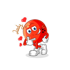 Sticker - bowling ball flirting illustration. character vector