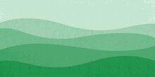 An Abstract Scene Of Rolling Emerald Hills, In A Cut Paper Style With Textures
