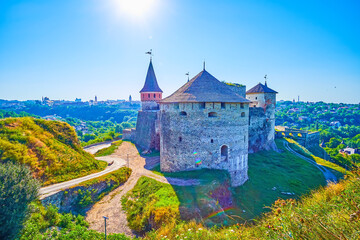 Canvas Print - Kamianets-Podilskyi Castle is a medieval and the most exciting fortification object in Ukraine