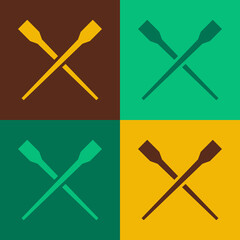 Pop art Food chopsticks icon isolated on color background. Wooden Korean sticks for Asian dishes. Oriental utensils. Vector