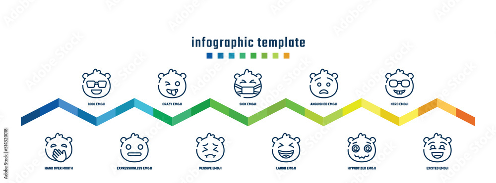 concept infographic design template. included cool emoji, hand over ...