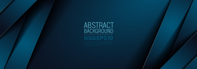 Poster - luxury abstract background blue colort straight line overlap layer shadow gradients dark space compo