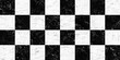 Seamless black and white checker or chess board marble tile background texture. Kitchen or bathroom natural stone wall, floor or countertop. A high resolution tileable luxury pattern 3D Rendering..