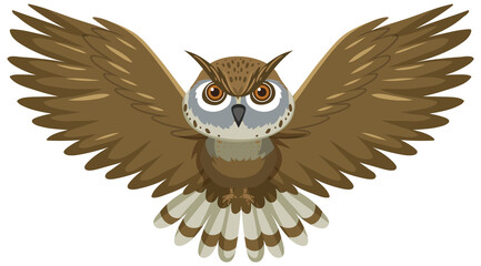 Poster - Front of owl flying in cartoon style