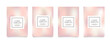 上品な明るいピンクのグラデーションのベクターカバーデザインセット。ビジネスのパンフレット、カード、ポスターなどの背景として。