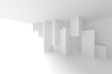Fototapeta Perspektywa 3d - Stylish Architecture Background. Hypnotic Business Construction
