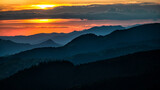 Fototapeta Zachód słońca - Sunset from the Prislop Pass, Rodna (Rodnei) Mountains, Carpathians, Romania.