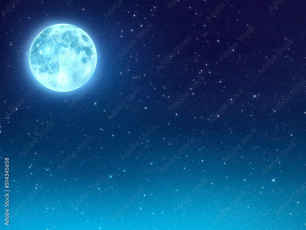 月夜と星空 背景素材 Stock Illustration | Adobe Stock