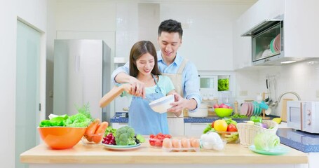 Sticker - young couple are cooking together