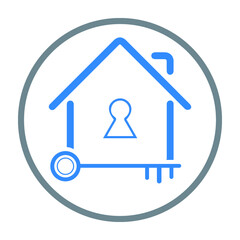 Sticker - key, Building, safe icon.