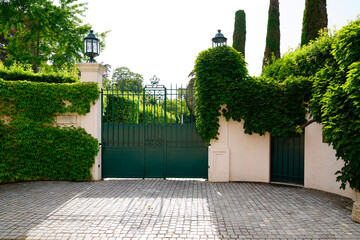 portal green and door entrance luxury european home