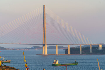 Canvas Print - Seascape overlooking the coastline and the Russian Bridge.