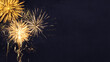 Silvester 2024, New Year's Eve, New Year, Festival Party celebration holiday background - Golden firework fireworks on dark night sky