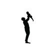 © BWNP - Happy father with daughter silhouette vector stock illustration