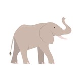 Fototapeta Dinusie - cartoon flat elephant illustration isolated on white