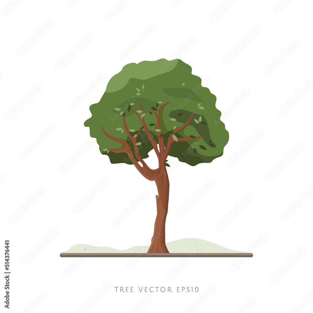 Tree illustration vector icon landscape decoration element Stock Vector ...
