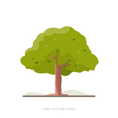 Tree illustration vector icon landscape decoration element
