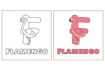 Wall Mural - A for flamengo Hand Drawn Coloring Page