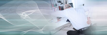 Businessman Suffering From Back Pain; Panoramic Banner