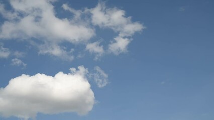 Poster - time lapse of blue sky with clouds background, summer time
