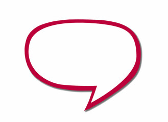Wall Mural - red speech bubble as a cloud with border isolated on empty white background.