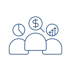 Wall Mural - business financial management team icon