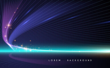 Wall Mural - abstract neon light lines background