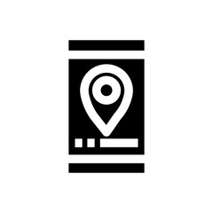 Poster - adventure location map smartphone solid icon