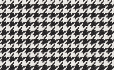 Black hound tooth real fabric  seamless pattern textile